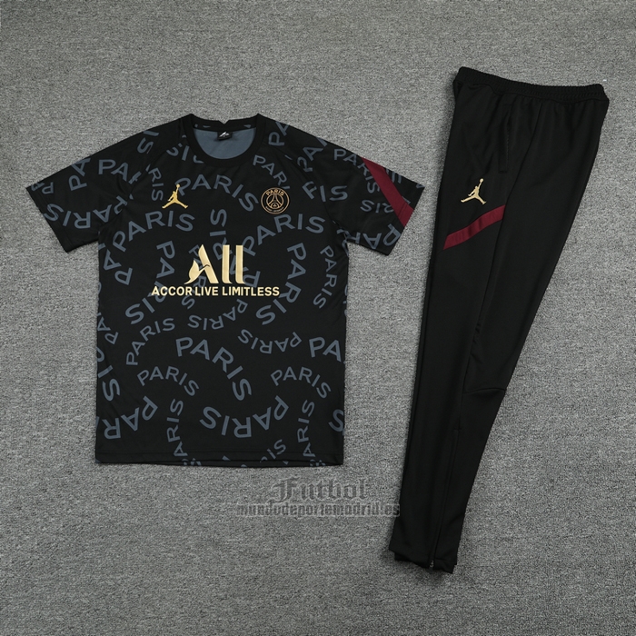 Chandal del Paris Saint-Germain Jordan Manga Corta 2021 Negro